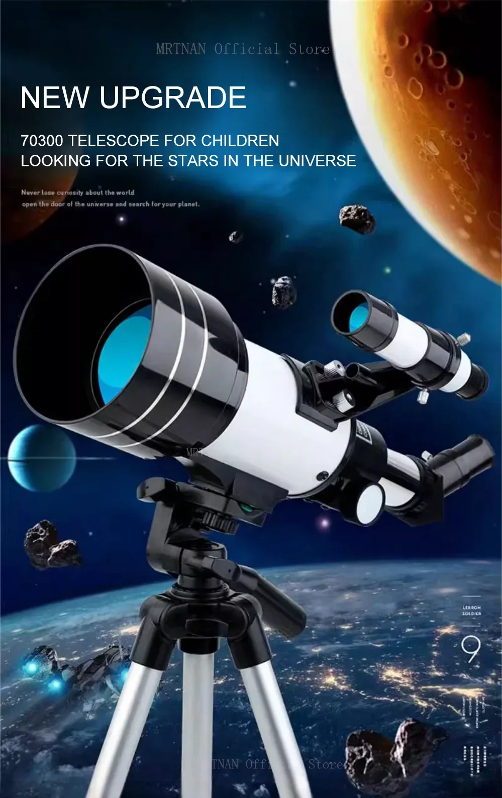 Telescopio refractor F30070 HD visto desde arriba