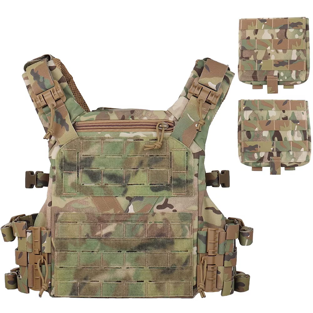Serie K Chaleco táctico MOLLE portador de placa camuflaje ligero