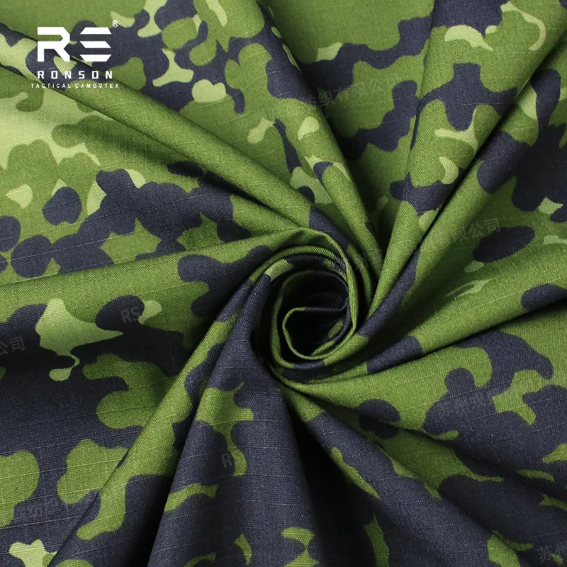 Tela táctica ripstop danés Woodland cuadro camuflaje NYCO - imagen 2