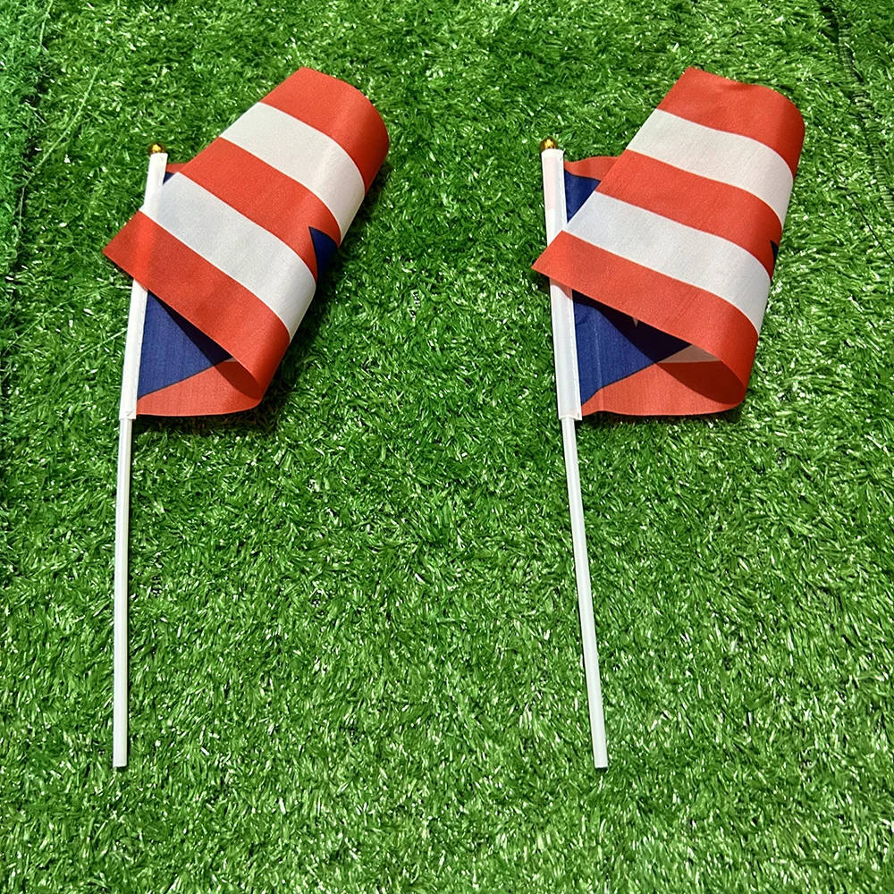 Bandera de Puerto Rico ondulante con poste – Decoración deportiva - imagen 3