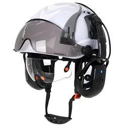 Casco de seguridad industrial ABS con Bluetooth y gafas dobles