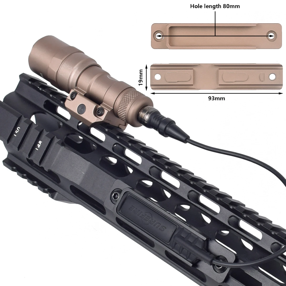 Linterna táctica Surefire M600 con interruptor de presión y Picatinny - imagen 5