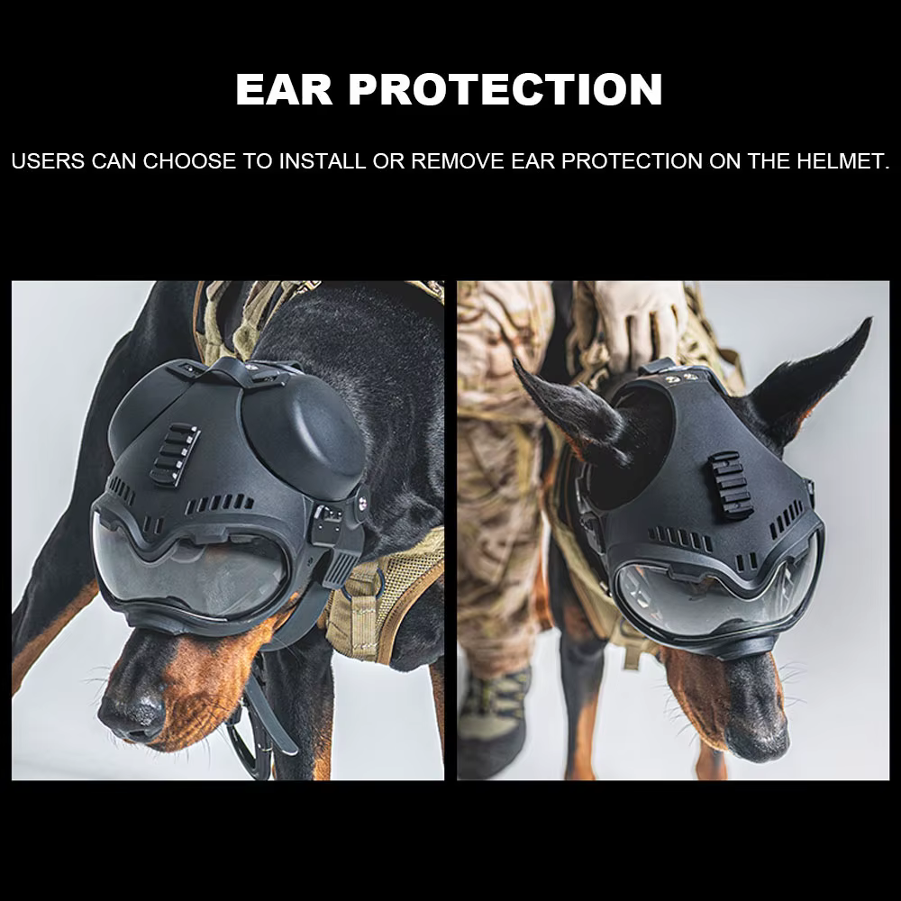 Casco táctico K9 con riel Picatinny y gafas protectoras para perros - imagen 5