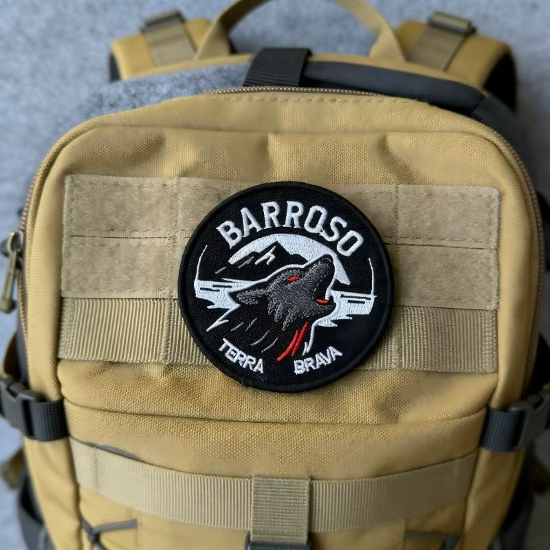 Parche táctico bordado lobo con velcro gancho y bucle para mochila