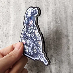 Parche táctico de soldado anime con velcro para mochila y chaleco