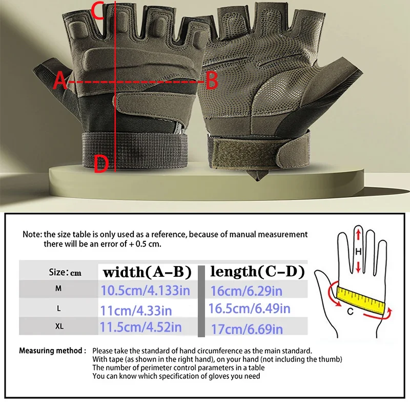 Guantes tácticos medio dedo para ciclismo, escalada y paintball - imagen 5