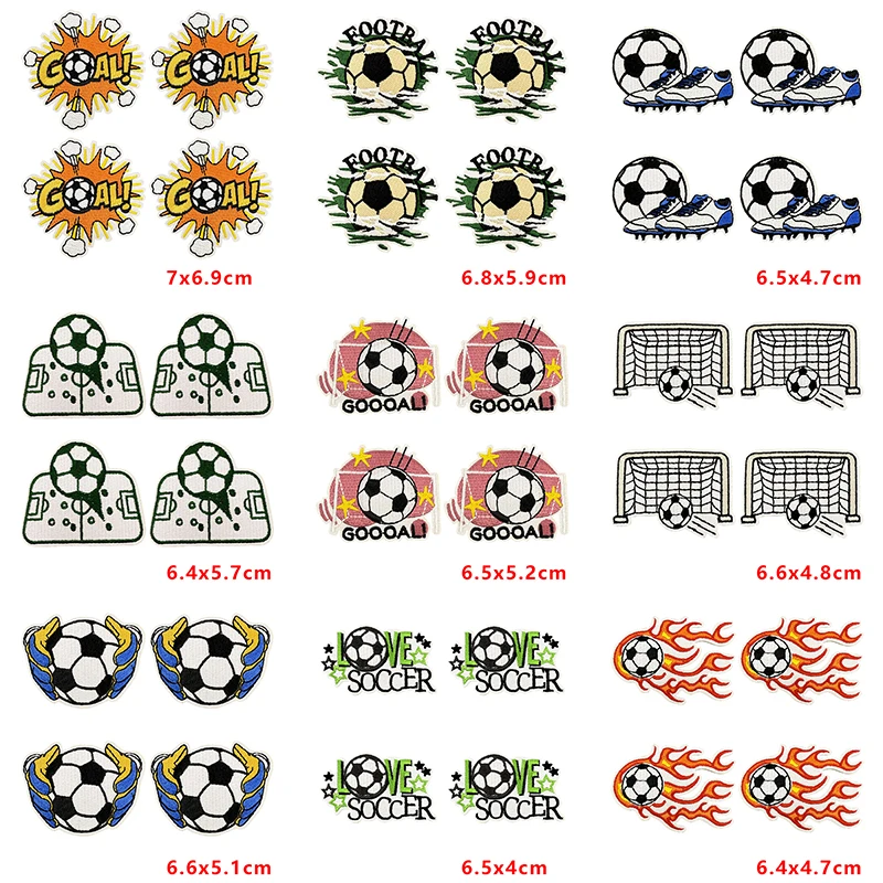 Parche termoadhesivo bordado fútbol llama y red para ropa - imagen 3