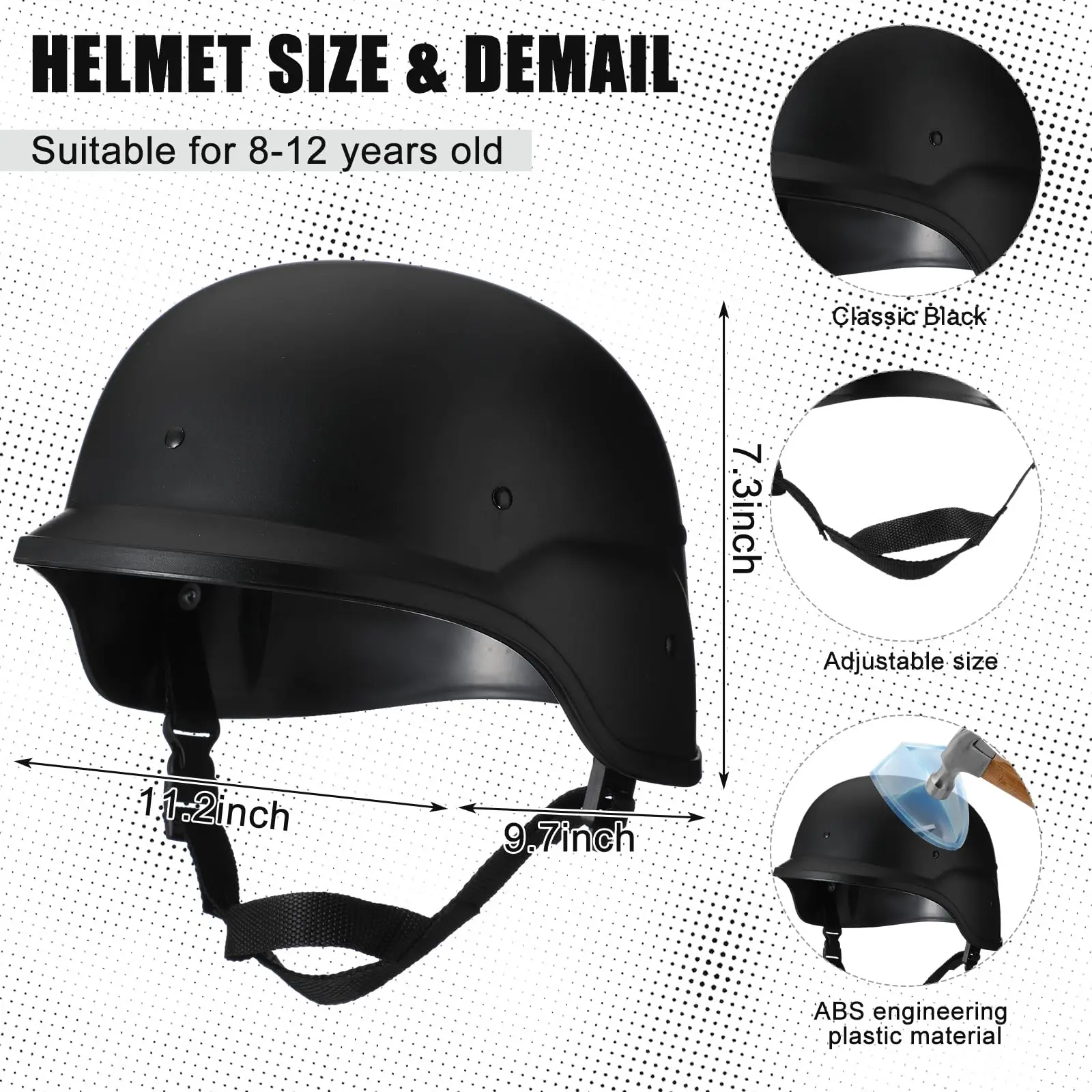 Chaleco táctico infantil Airsoft con casco, guantes y máscara CS - imagen 2