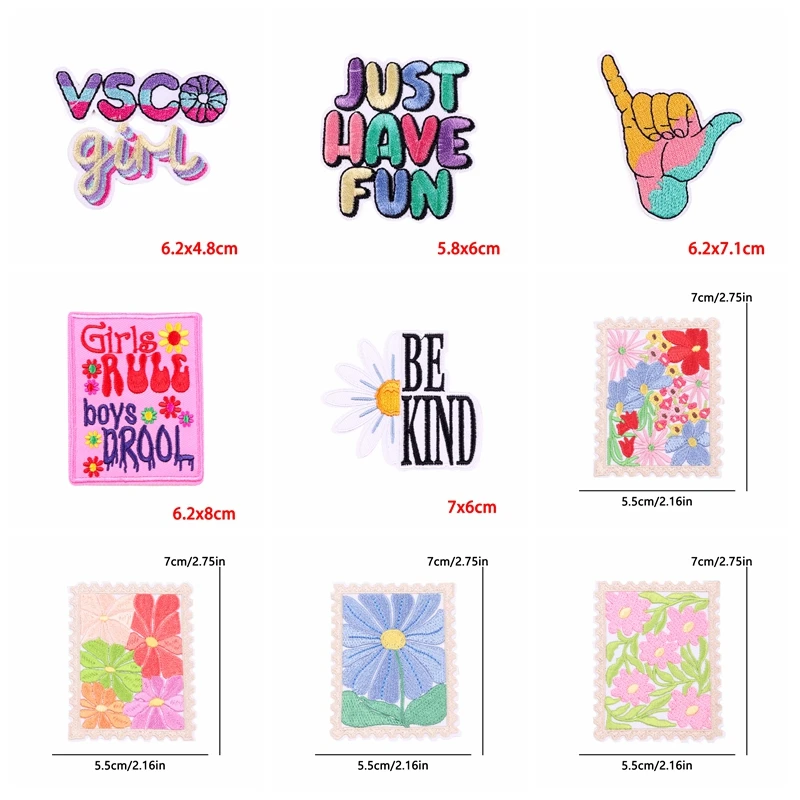 Parche termoadhesivo dibujos animados flores y letras mensaje positivo - imagen 4
