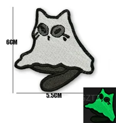 Parche táctico Meowdy gato fosforescente bordado para ropa