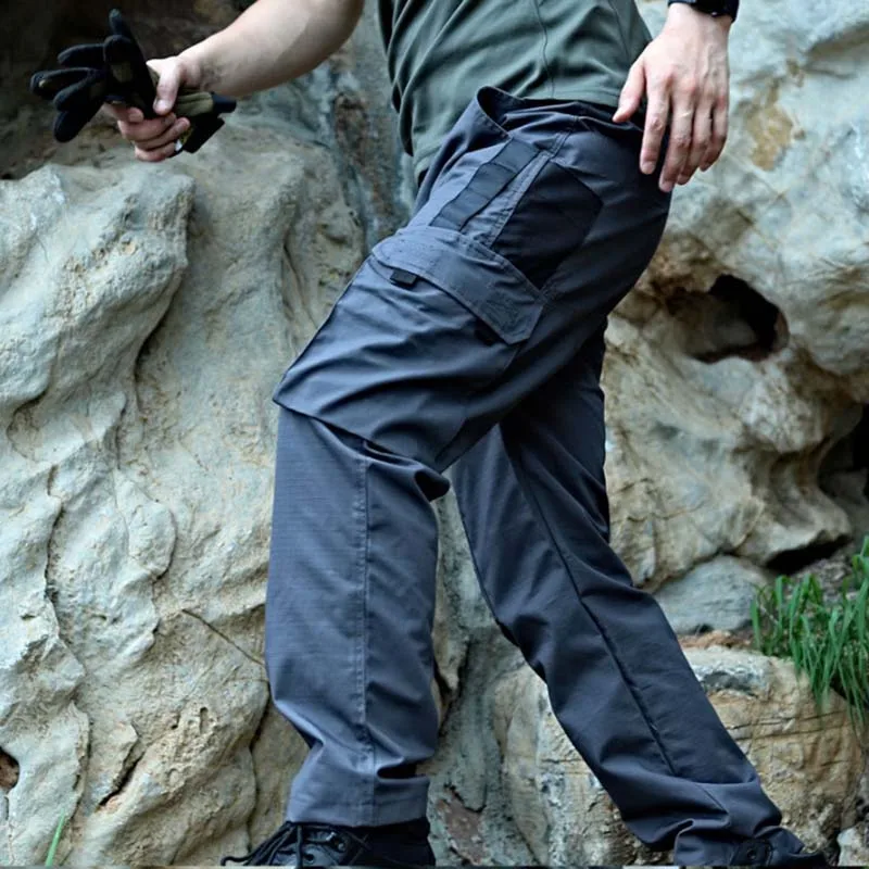 Pantalones tácticos cargo multibolsillo camuflaje resistente - imagen 3