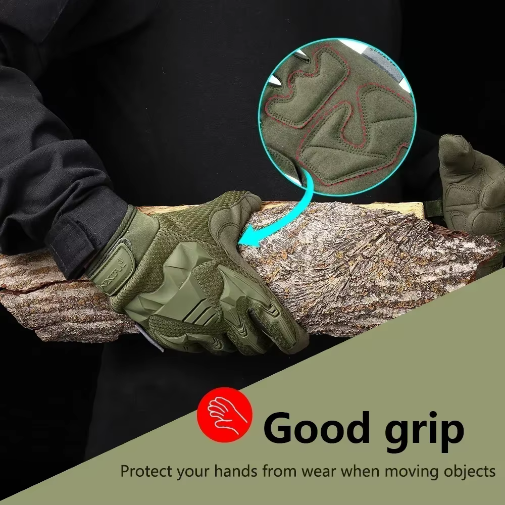 Guantes tácticos camuflaje – senderismo, escalada y combate con dedos completos