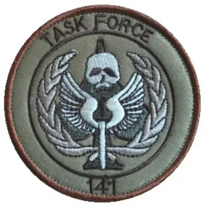 Task Force 141 parche táctico bordado máscara fantasma con gancho - imagen 2