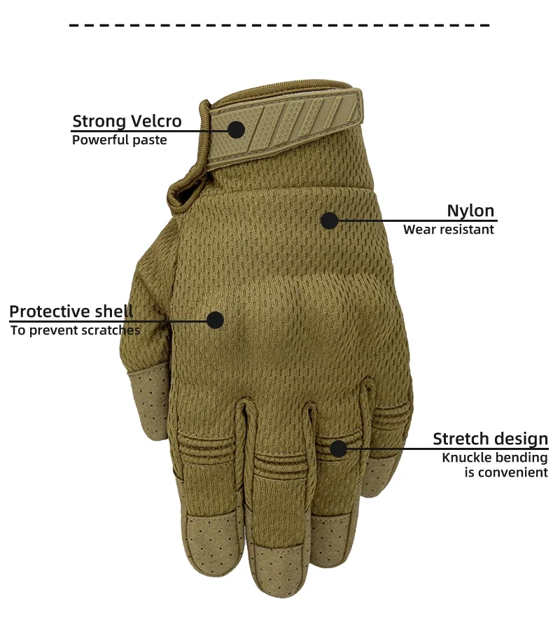 Guantes tácticos outdoor con pantalla táctil y dedo completo Airsoft - imagen 4