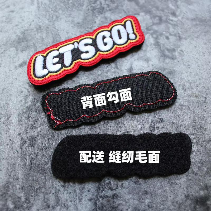 Parche bordado táctico LET'S GO con Velcro para uniformes - imagen 4