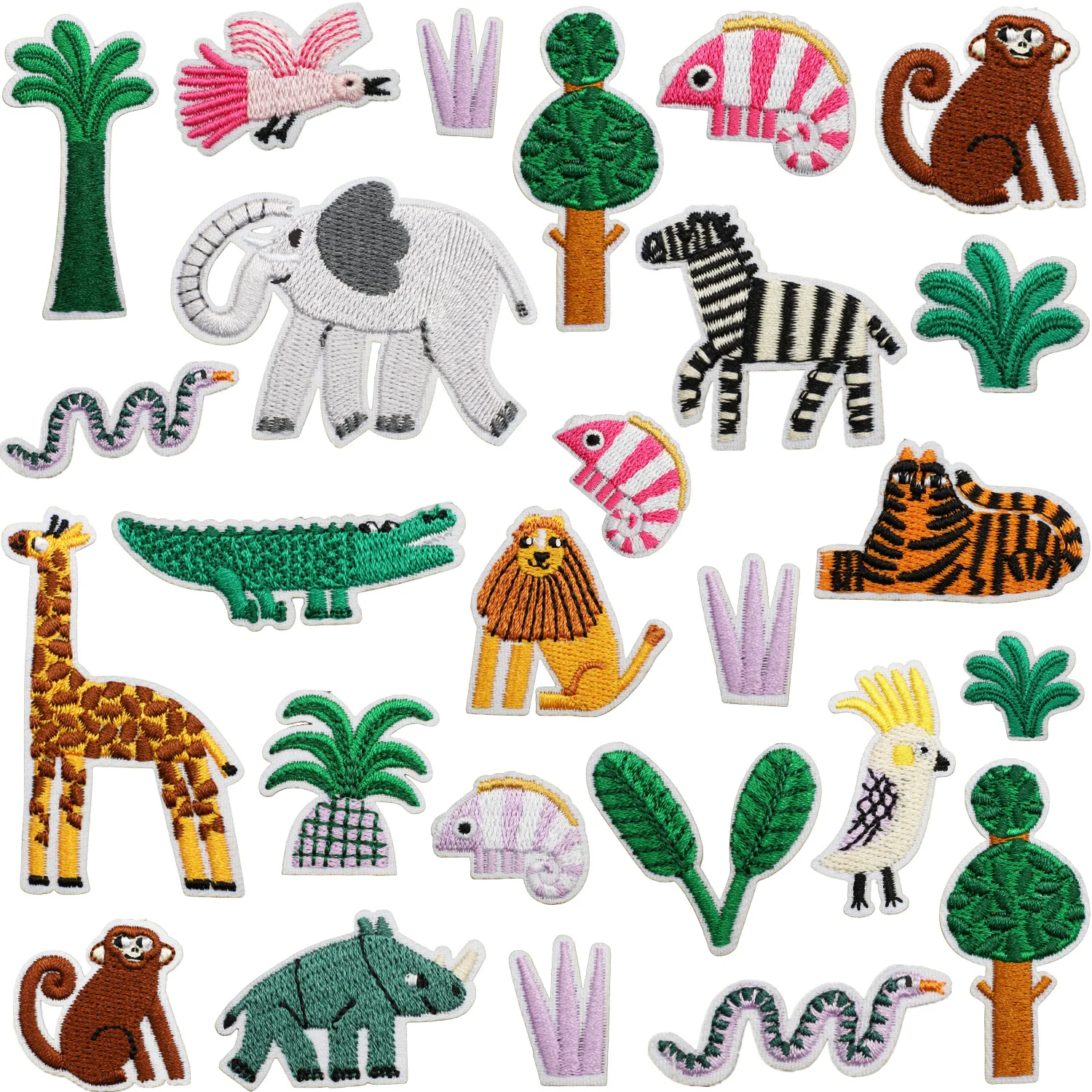 Parche bordado termoadhesivo animales zoológico infantil para planchar - imagen 5