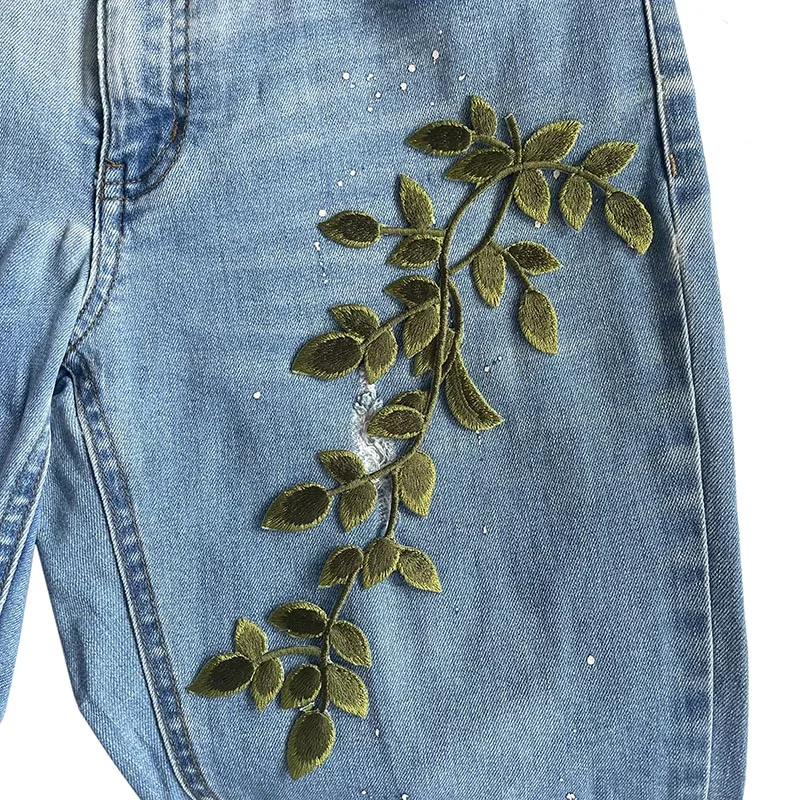 Parche termoadhesivo hojas de hiedra verdes floral para ropa - imagen 5