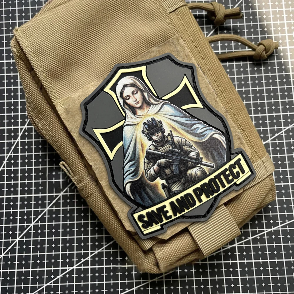 Parche táctico PVC Caballero Cruzado gancho y bucle para mochila - imagen 5