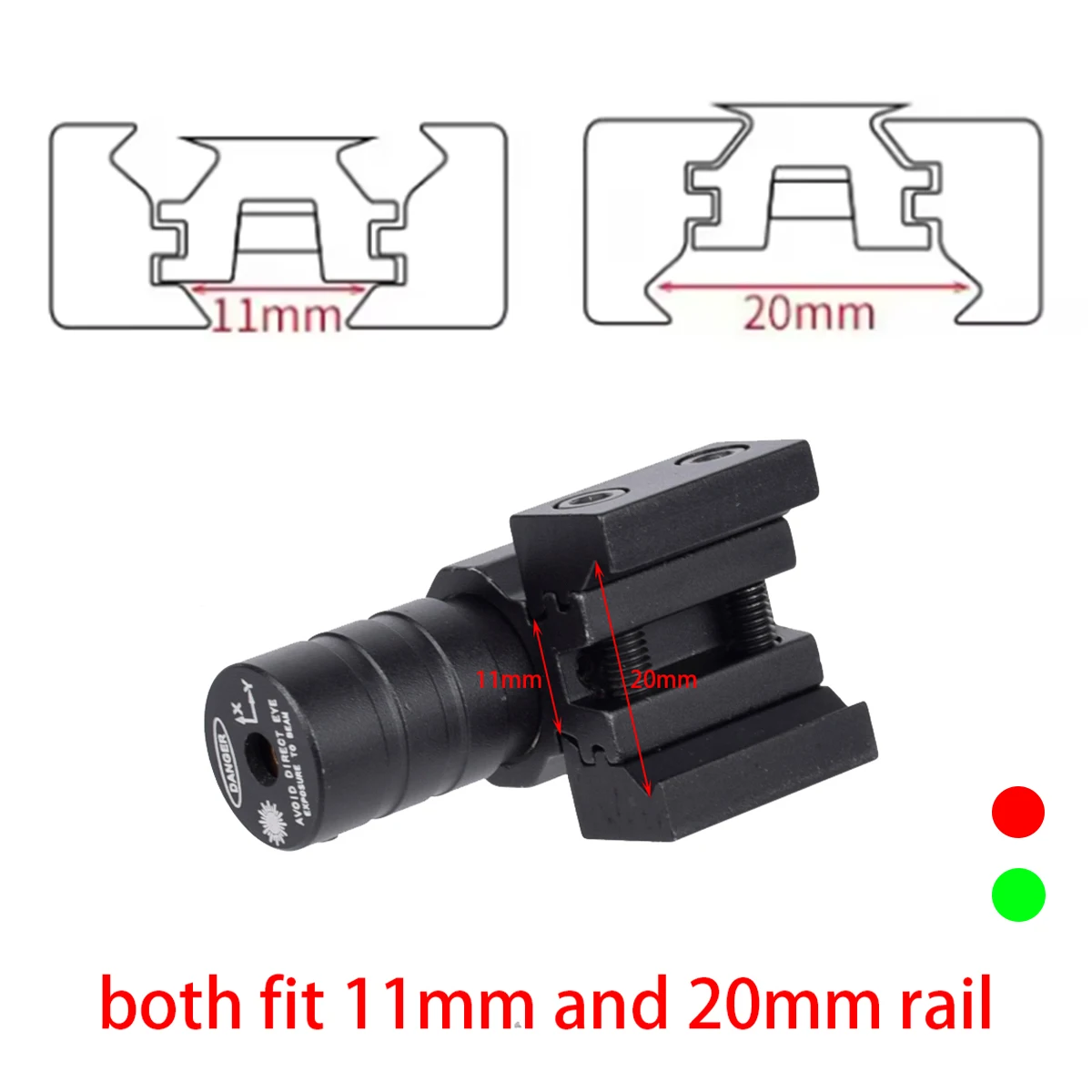 Puntero láser táctico recargable USB rojo y verde para airsoft - imagen 2