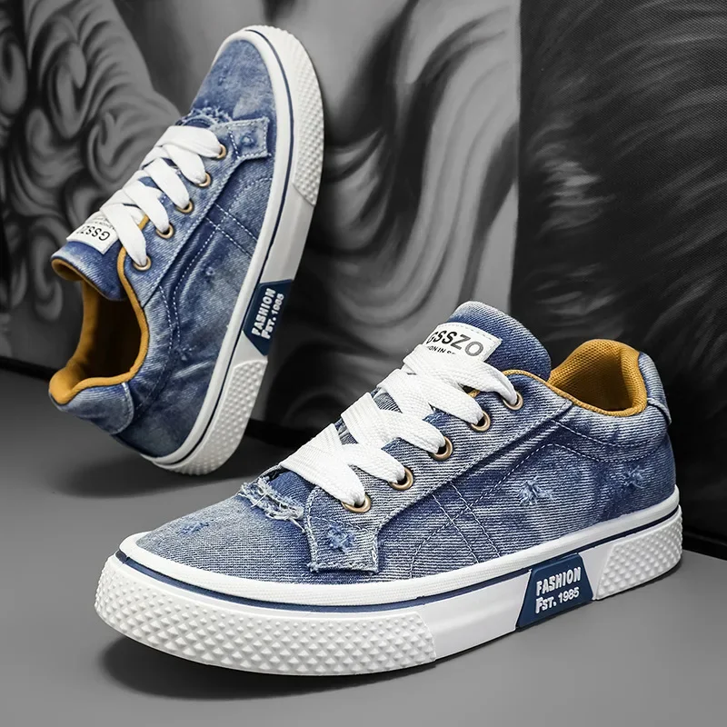 Zapatillas retro de lona, detalle del empeine
