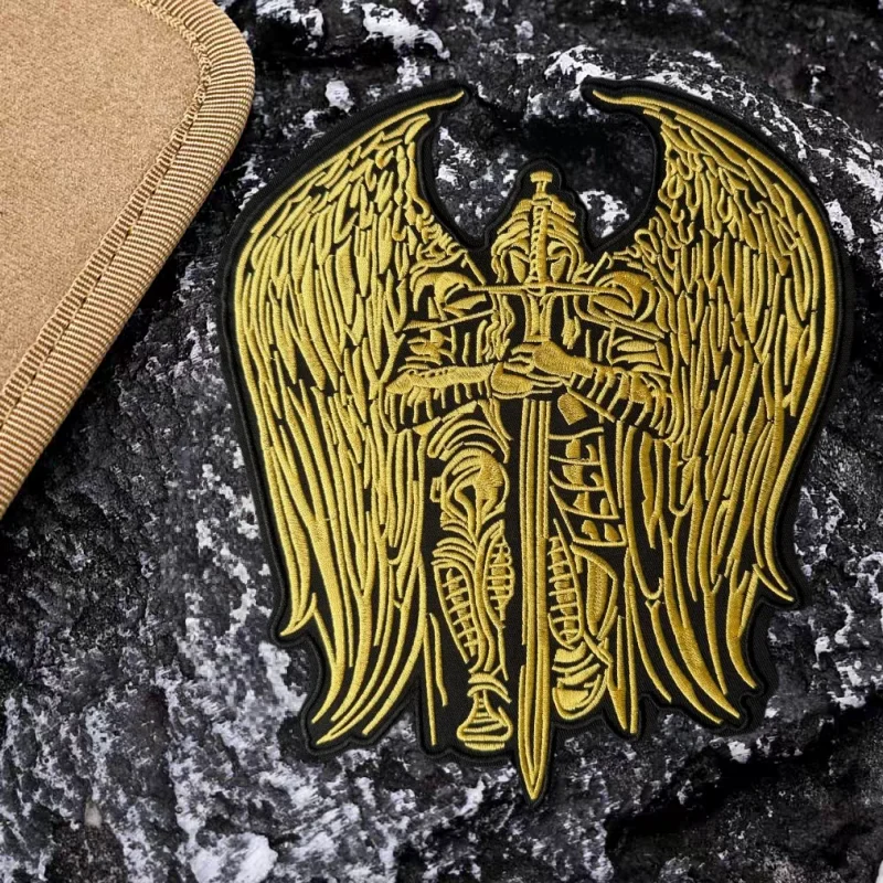 Parche táctico bordado Arcángel Miguel insignia caballero con espada - imagen 3
