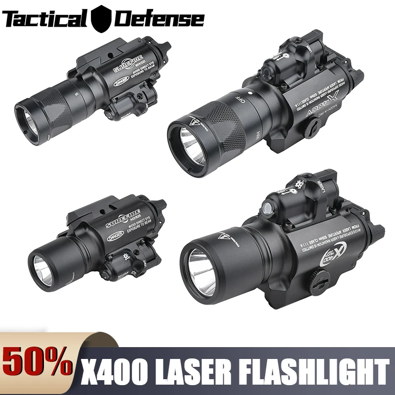 Linterna táctica WADSN SureFire para pistola con láser rojo y verde