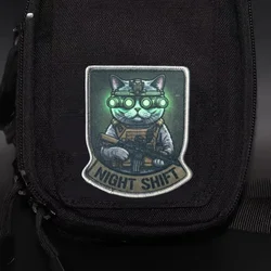 Parche táctico velcro gato guardia nocturna, moral
