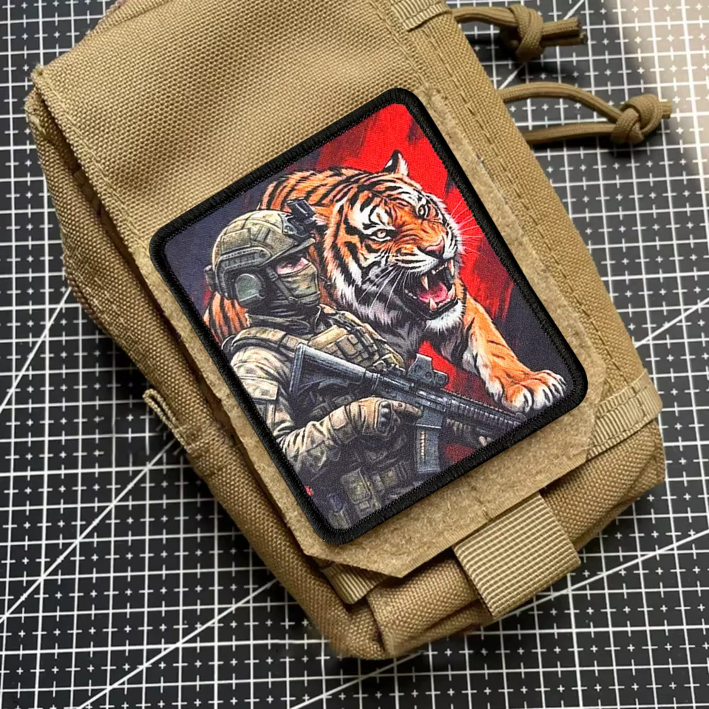 Parche táctico bordado operador tigre velcro para mochila y ropa - imagen 5