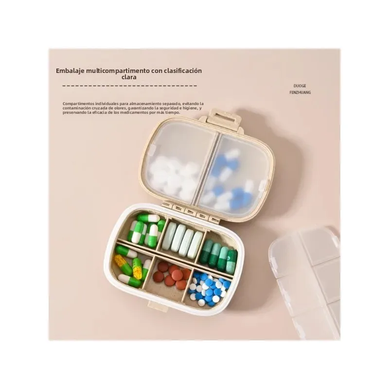 Caja de medicamentos portátil impermeable con compartimentos - imagen 4