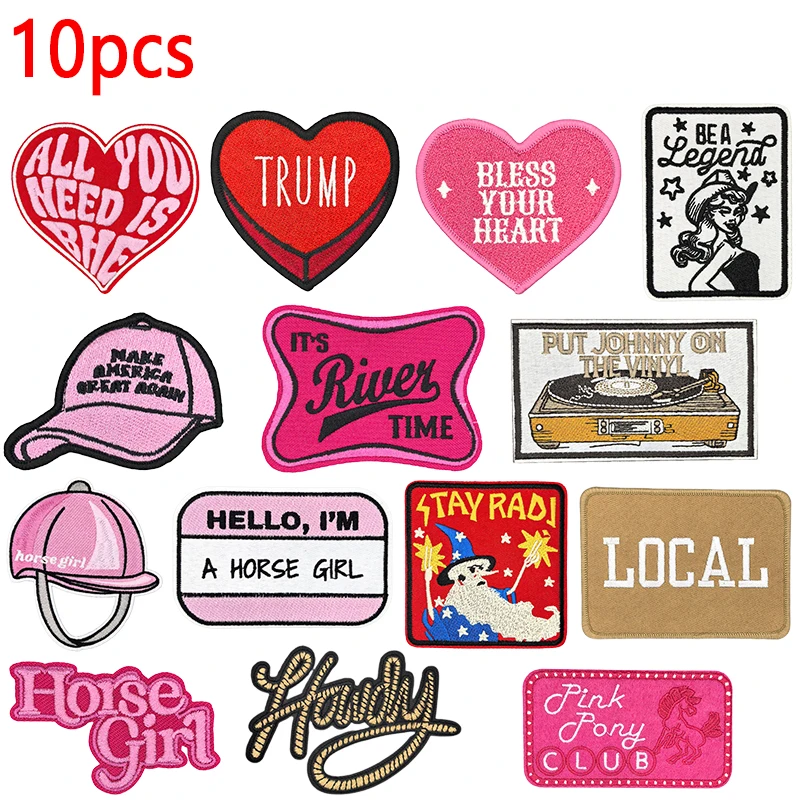Parche táctico termoadhesivo bordado corazón caballo rosa – para coser o planchar - imagen 5