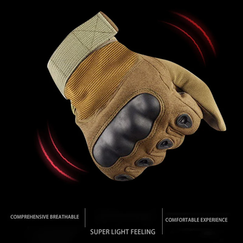 Guantes tácticos de caza de dedo completo ripstop color sólido - imagen 3