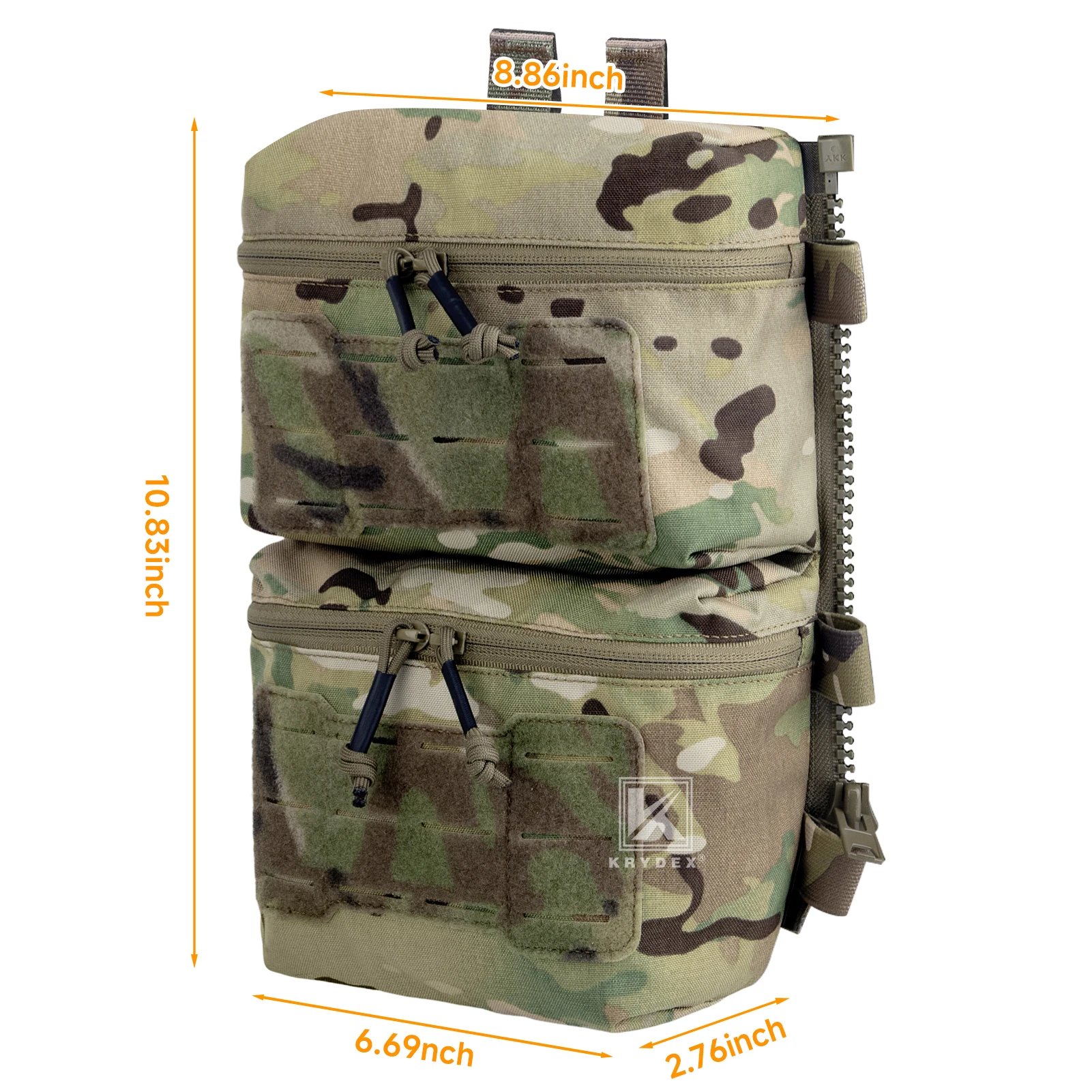 KRYDEX mochila táctica modular asalto con panel trasero y cremallera - imagen 4