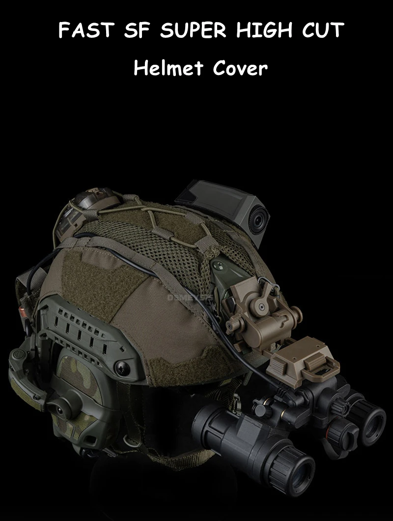 Vista de la funda táctica para casco de corte alto