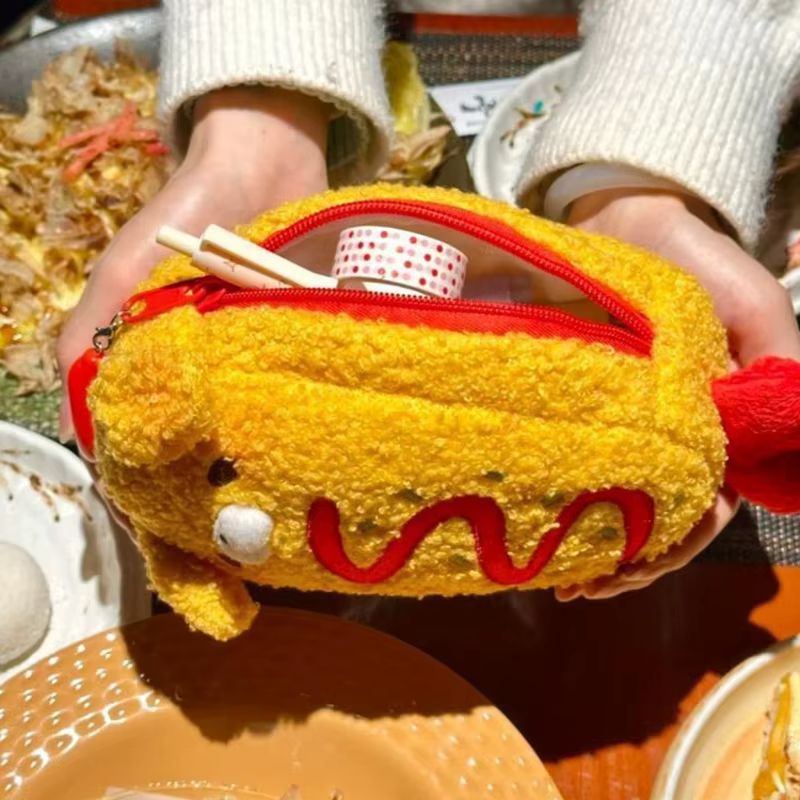 Estuche para bolígrafos de felpa con diseño de perro, suave portátil - imagen 5