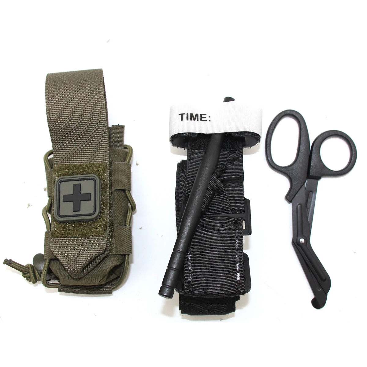 Funda táctica MOLLE para torniquete con tapa abatible y bolsa