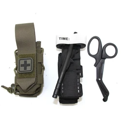 Funda táctica MOLLE para torniquete con tapa abatible y bolsa