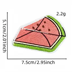 Parche bordado para planchar sandía roja y helado de paletas