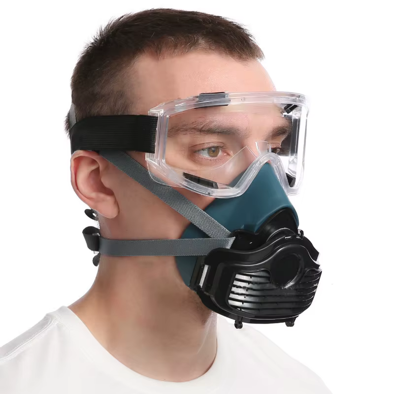 Respirador antipolvo silicona con filtros para pintura y aerosoles - imagen 3