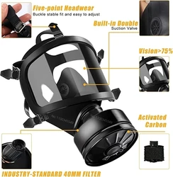 MF14/87 Máscara de gas facial con filtro carbón activado para vapores
