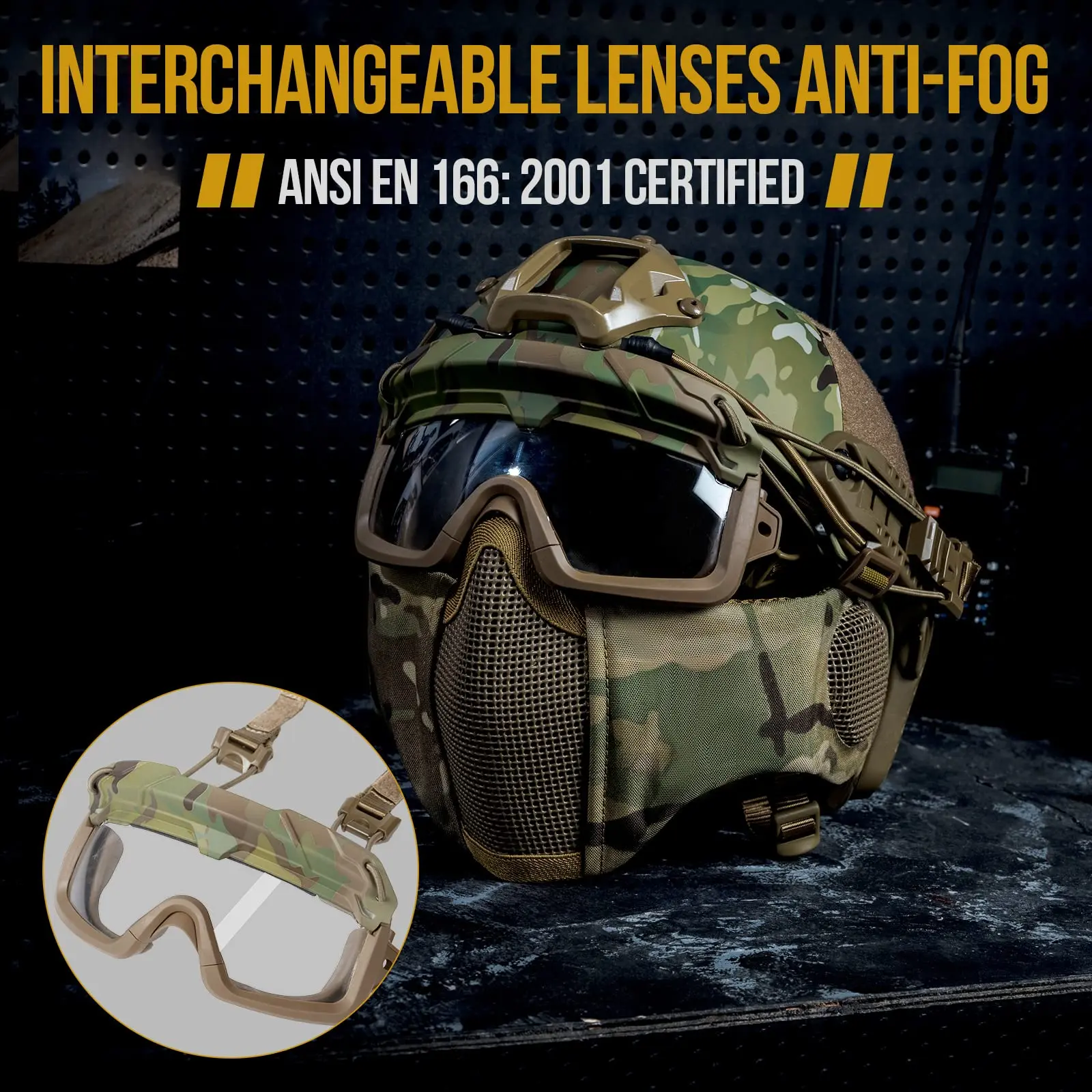 Protección de oídos plegable en el casco