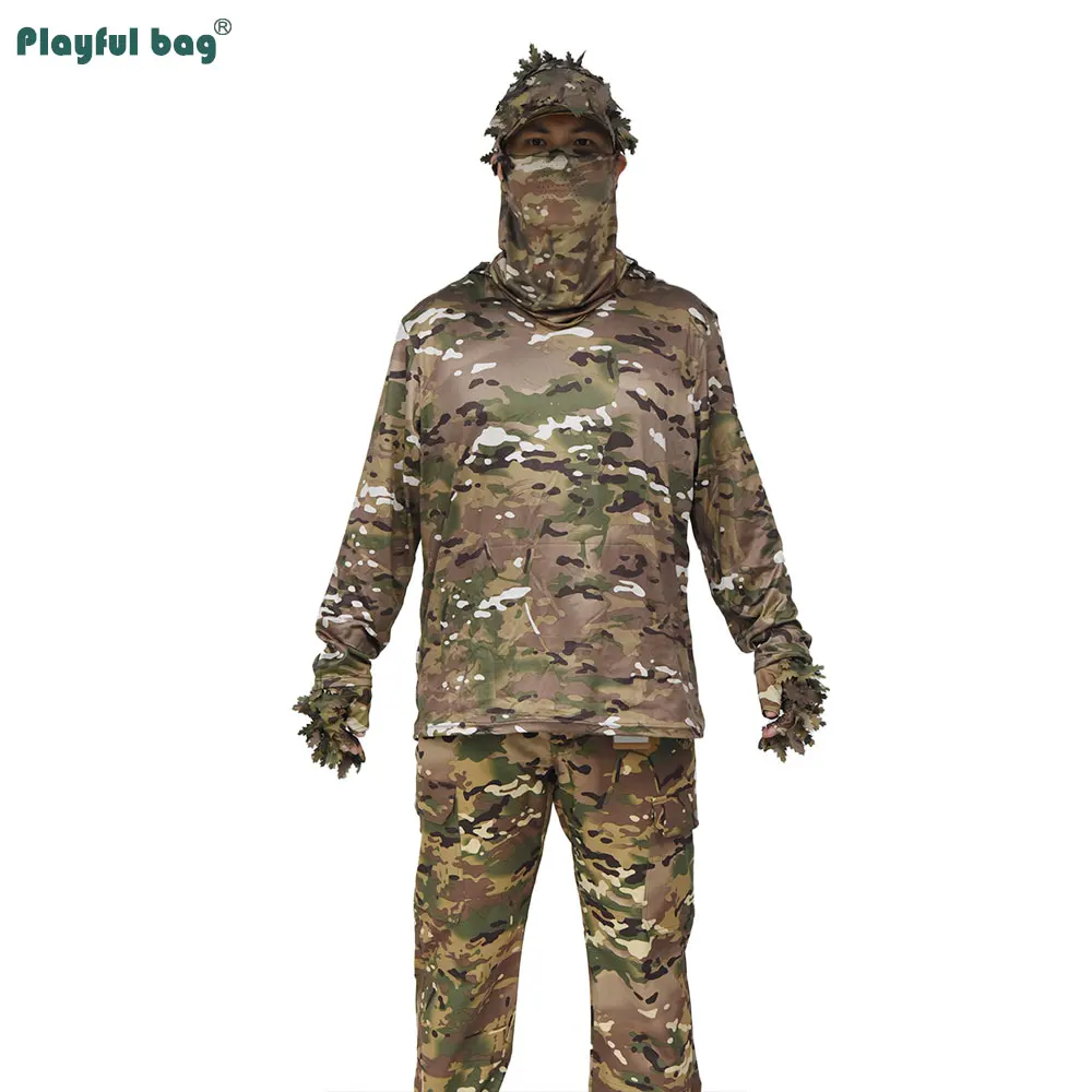 Conjunto táctico camuflaje para exterior con guantes y máscara - imagen 5