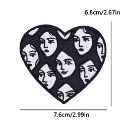 Parche termoadhesivo bordado esqueleto punk gótico corazón DIY