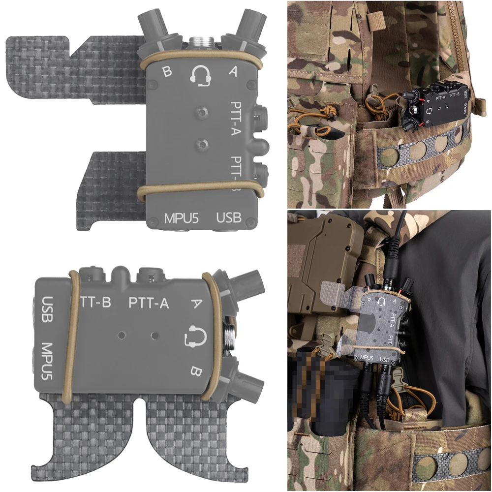 Adaptador PTT táctico estilo Ferro para chaleco FCPC V5 MOLLE - imagen 3