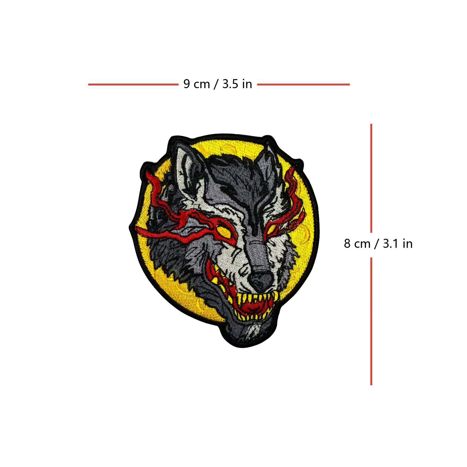 Parche táctico bordado lobo demoníaco con Velcro para MOLLE - imagen 2