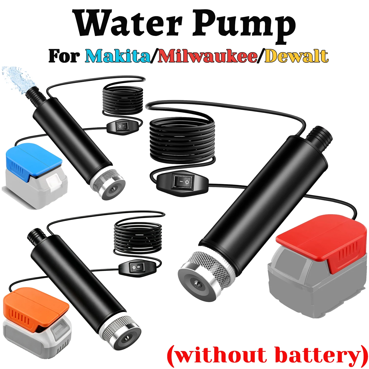 Bomba sumergible inalámbrica para batería Makita/Milwaukee/DeWalt - imagen 4