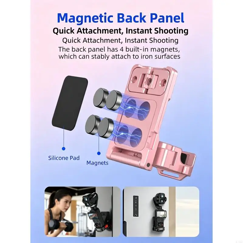 Soporte montaje cámara magnética abatible para bolsillo con bloqueo - imagen 5