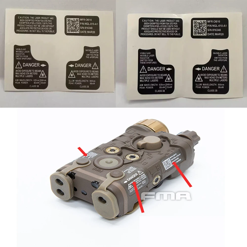 FMA LAB-Mini pegatina PEQ-NGAL estilo táctico para equipo militar