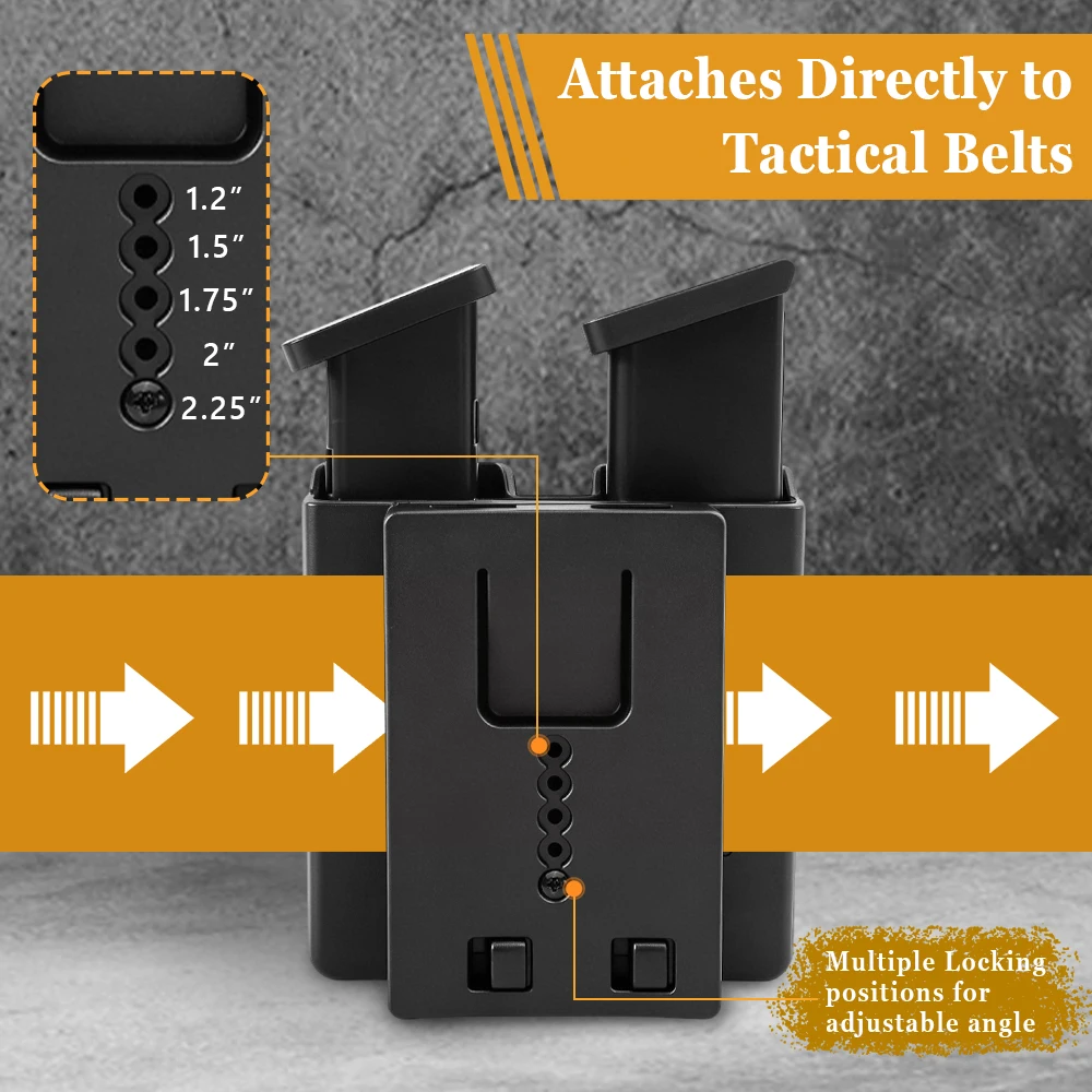 Funda táctica pistola MOLLE giratoria para cargadores 9mm y .40 S&W