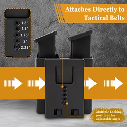 Funda táctica pistola MOLLE giratoria para cargadores 9mm y .40 S&W