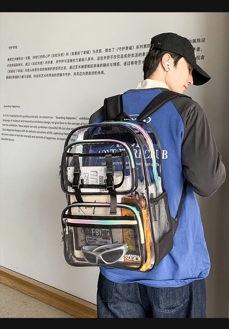 Opciones de color para mochila transparente PVC